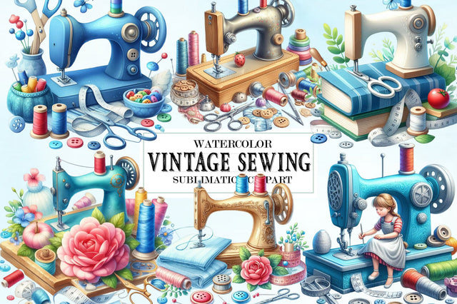 Vintage Sewing PNG Sublimation Clipart Sublimation SVGista 
