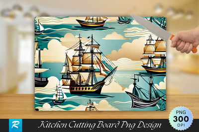 Vintage Ship Cutting Board Sublimation Regulrcrative 