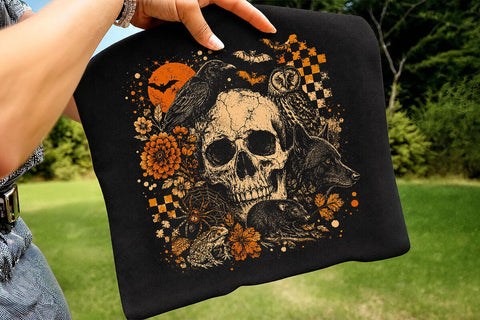 Vintage Skull Spooky Animals PNG SVG DesignDestine 
