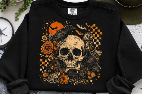 Vintage Skull Spooky Animals PNG SVG DesignDestine 