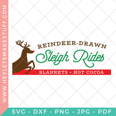 Vintage Sleigh Rides Sign SVG Hey Let's Make Stuff 