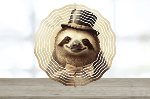 Vintage Sloth Wind Spinner Sublimation Regulrcrative 