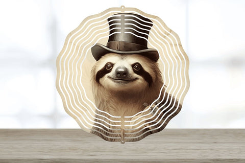 Vintage Sloth Wind Spinner Sublimation Regulrcrative 