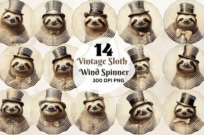 Vintage Sloth Wind Spinner Sublimation Regulrcrative 
