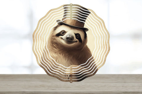 Vintage Sloth Wind Spinner Sublimation Regulrcrative 