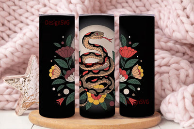 Vintage Snake Tattoo 20oz Tumbler Wrap Sublimation DesignSVG 
