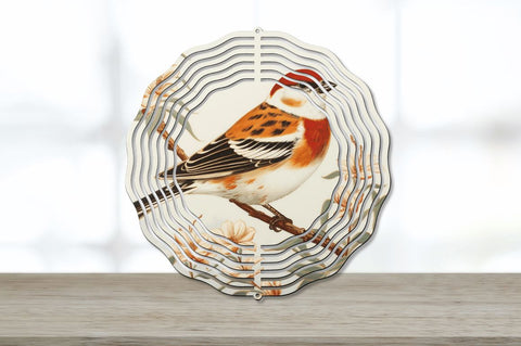 Vintage Snow Bunting Bird Wind Spinner Sublimation Regulrcrative 