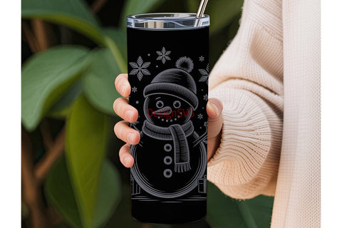 Vintage Snowman Christmas 20oz Tumbler Sublimation DesignSVG 
