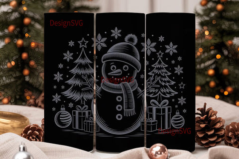 Vintage Snowman Christmas 20oz Tumbler Sublimation DesignSVG 