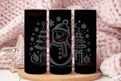 Vintage Snowman Christmas 20oz Tumbler Sublimation DesignSVG 
