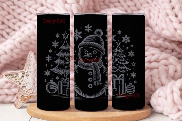 Vintage Snowman Christmas 20oz Tumbler Sublimation DesignSVG 