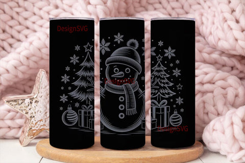 Vintage Snowman Christmas 20oz Tumbler Sublimation DesignSVG 