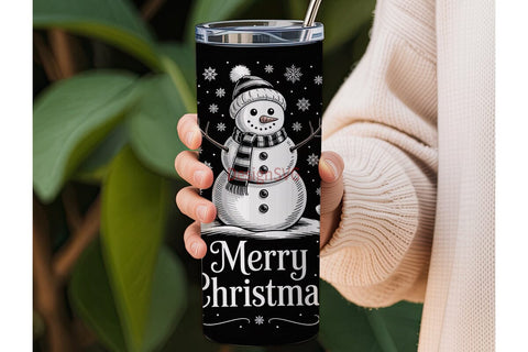 Vintage Snowman Christmas 20oz Tumbler Sublimation DesignSVG 