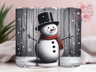 Vintage Snowman Tumbler, Christmas Sublimation Wrap, 20oz Holiday Drinkware, Retro Snowman Art, Festive Tumbler Design, Winter Wonderland Wrap, Digital Download Sublimation Li Zamperini 
