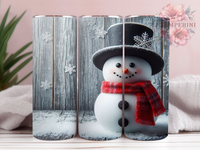 Vintage Snowman Tumbler, Christmas Sublimation Wrap, 20oz Holiday Drinkware, Retro Snowman Art, Festive Tumbler Design, Winter Wonderland Wrap, Digital Download Sublimation Li Zamperini 
