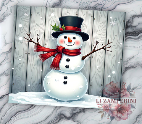 Vintage Snowman Tumbler, Christmas Sublimation Wrap, 20oz Holiday Drinkware, Retro Snowman Art, Festive Tumbler Design, Winter Wonderland Wrap, Digital Download Sublimation Li Zamperini 