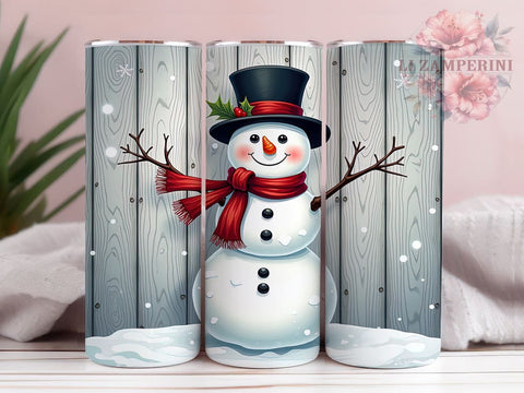 Vintage Snowman Tumbler, Christmas Sublimation Wrap, 20oz Holiday Drinkware, Retro Snowman Art, Festive Tumbler Design, Winter Wonderland Wrap, Digital Download Sublimation Li Zamperini 