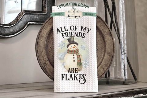 Vintage Snowman Winter Kitchen Towel Sublimation Designs Sublimation Ewe-N-Me Designs 