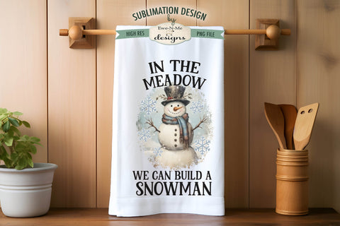 Vintage Snowman Winter Kitchen Towel Sublimation Designs Sublimation Ewe-N-Me Designs 