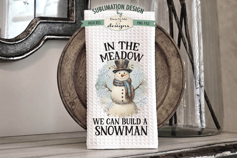 Vintage Snowman Winter Kitchen Towel Sublimation Designs Sublimation Ewe-N-Me Designs 