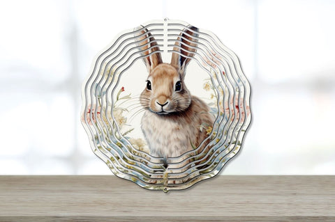 Vintage Snowshoe Hare Flowers Wind Spinner Bundle Sublimation Regulrcrative 