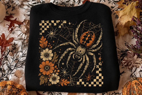 Vintage Spider Halloween PNG Design SVG DesignDestine 