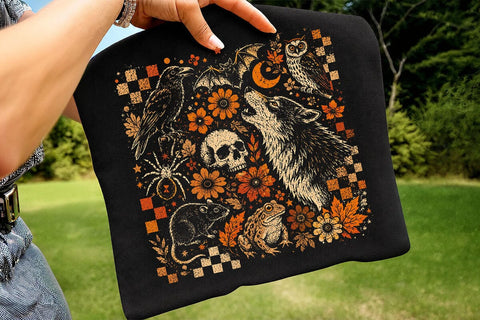 Vintage Spooky Animals Halloween PNG SVG DesignDestine 