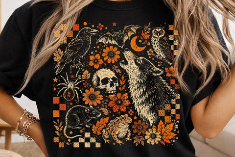 Vintage Spooky Animals Halloween PNG SVG DesignDestine 