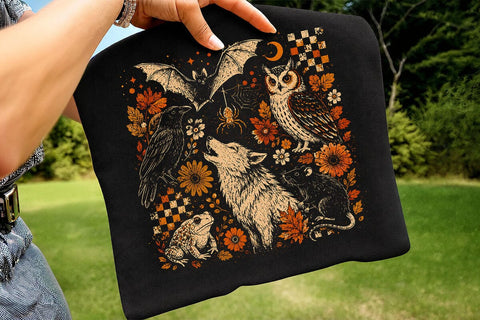 Vintage Spooky Woodland Animals PNG SVG DesignDestine 