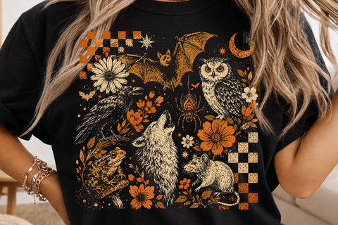 Vintage Spooky Woodland Animals PNG SVG DesignDestine 