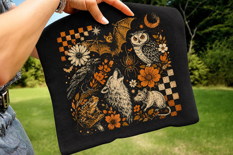Vintage Spooky Woodland Animals PNG SVG DesignDestine 