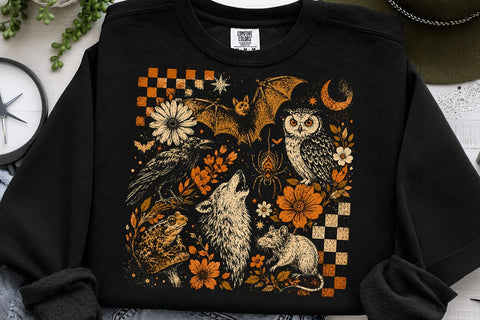 Vintage Spooky Woodland Animals PNG SVG DesignDestine 