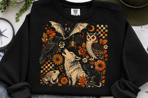 Vintage Spooky Woodland Animals PNG SVG DesignDestine 