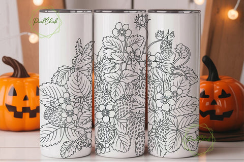 Vintage Strawberry 20oz Tumbler Wrap Sublimation PixelChick 