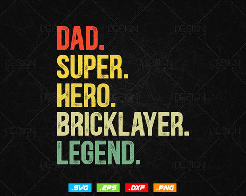 Vintage Style Dad Hero Bricklayer Legend Fathers Day Svg Png, Mason life, Construction Svg, SVG Files for Cricut, Clipart, Instant download SVG DesignDestine 