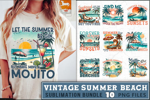 Vintage Summer Beach Sublimation Bundle Sublimation Shetara Begum 