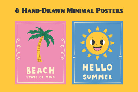 Vintage Summer Quote Posters Digital Pattern Rin Green 