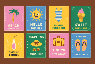 Vintage Summer Quote Posters Digital Pattern Rin Green 