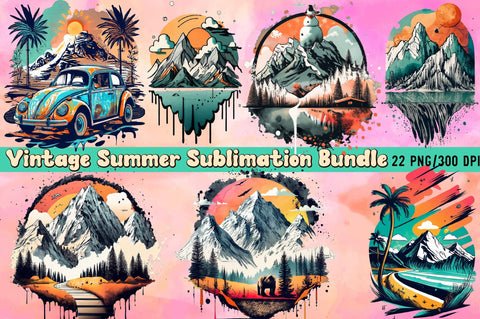 Vintage Summer Sublimation Bundle Sublimation designartist 