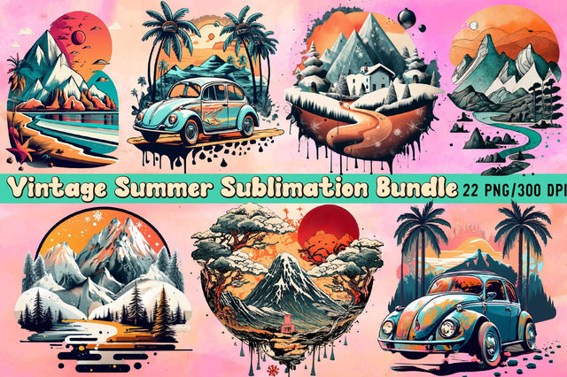 Vintage Summer Sublimation Bundle Sublimation designartist 