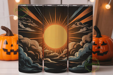 Vintage Sun Rays Tumbler Wrap Sublimation PixelChick 