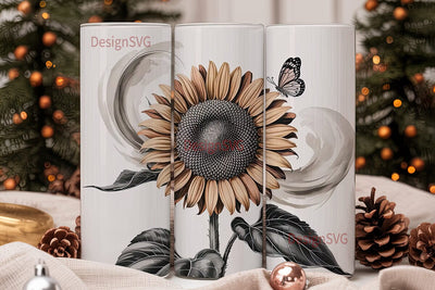 Vintage Sunflower 20oz Tumbler Wrap Sublimation DesignSVG 