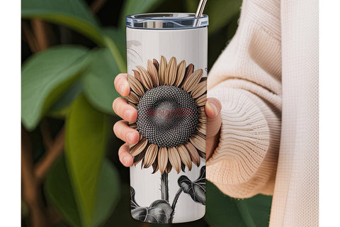 Vintage Sunflower 20oz Tumbler Wrap Sublimation DesignSVG 
