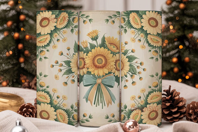Vintage Sunflower Bouquet 20oz Tumbler Sublimation DesignSVG 