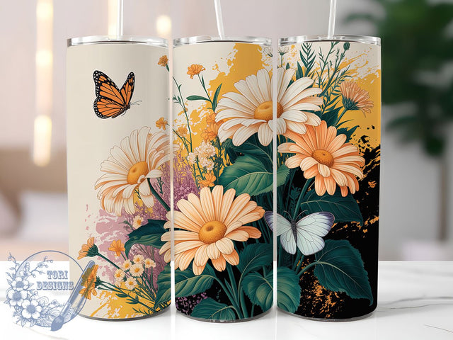 Vintage Sunflower Leopard Tumbler, Floral Animal Print Tumbler, Rustic Sunflower Wrap, Whimsical Leopard Wrap, Country Floral Wrap, Sublimation Design, Trendy Gift Idea Sublimation ToriDesigns 
