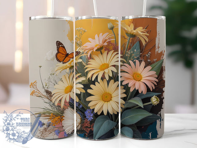 Vintage Sunflower Leopard Tumbler, Floral Animal Print Tumbler, Rustic Sunflower Wrap, Whimsical Leopard Wrap, Country Floral Wrap, Sublimation Design, Trendy Gift Idea Sublimation ToriDesigns 