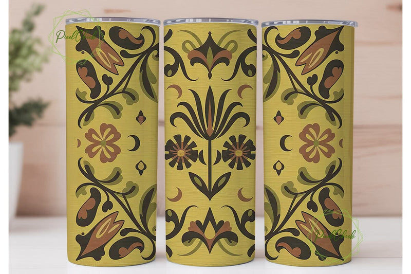 Vintage Sunflower Tumbler Wrap Sublimation PixelChick 