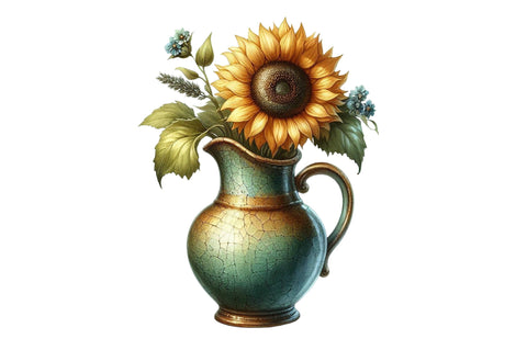 Vintage Sunflowers Autumn Clipart Sublimation SVGista 