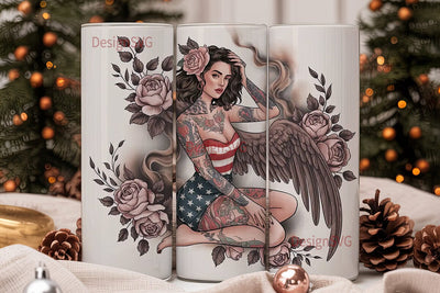 Vintage Tattoo Pin-Up Girl 20oz Tumbler Sublimation DesignSVG 