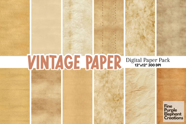 Vintage Texture Digital Paper | Brown Textured Scrapbook Digital Pattern Fine Purple Elephant Creations 